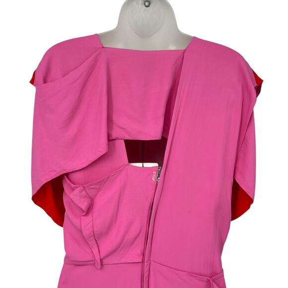 BOTTEGA VENETA Pink and Red Paneled Layered Cutout Maxi Dress Slits Size 6 NEW - Picture 11 of 16